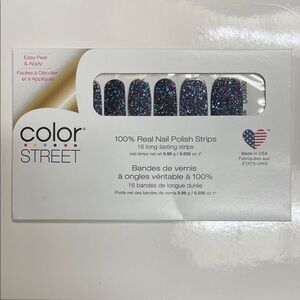 Color Street Sparkling Midnight Glitter Nail Strips
